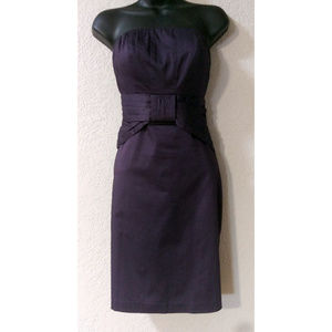 EUC Eggplant purple mini dress with waist pleats 0